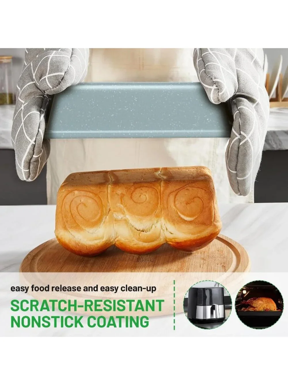 5-Piece Blue Baking Sheet Set Including Round/Square Cake Pan Baking Pans Set